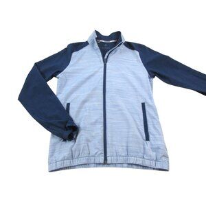 Adidas Golf Wind Jacket Womens Small Blue Navy Space Dye Bandon Dunes Full Zip